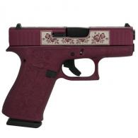 Glock 43x Custom Engraved "Black Cherry Paisley", 9mm, 3.41" barrel, 10 Rounds - UX4350201BCP