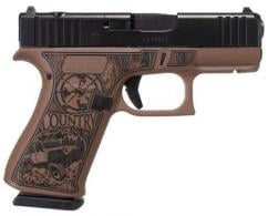 Glock 43X MOS FXD 9mm w/front rails-Engraved Country Bourbon Cerakote - PX4350201FRMOSCTRYDB