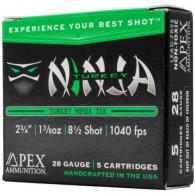 Apex Turkey TSS Ninja Roundgun Ammo 28 ga. 2-3/4 in. 1-3/8oz #8.5 Round  5 Round - NINJA28