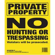 Maple Leaf No Trespassing Sign Yellow 8.5 x 11 in. Vertical 25 pk. - NTP-3-25