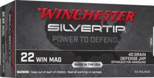 Winchester 22 Win Mag, 40 Grain, Silvertip Rimfire, 20 per box - W22MST