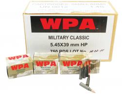 Wolf Military 5.45mmX39mm Boat Tail Hollow Point 55Gr. - 750 Rnds - MC545BHP