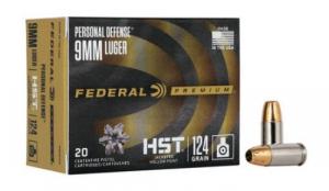 Federal HST Hollow Point 20RD 124gr 9mm 20rd box - P9HST1S