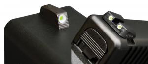 Hiviz Tritium Nitesight Set For Glock 9mm/40S&W/357Sig Green w/White Outline - GLN125