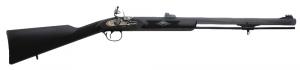 Traditions Firearms Deerhunter Flintlock .50 24" Fiber Optic Black Syn Stock Blued - R3200850