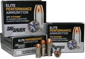 Sig Sauer Elite V-Crown Jacketed Hollow Point 45 ACP Ammo 230gr  20 Round Box - E45AP220