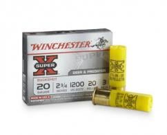 Winchester Super-X Ammo 20ga 2 3/4" 20 Pellets #3 Buffered Lead Buckshot 5rd box - XB203