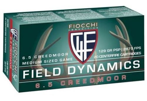 Fiocchi Field Dynamics 6.5 Creedmoor 129 gr Pointed Soft Point (PSP) 20 Bx/ 10 Cs