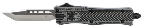 Cobra Tec Knives CTK-1 Small 2.75 Tanto Plain D2 Steel Stonewashed Aluminum Handle OTF