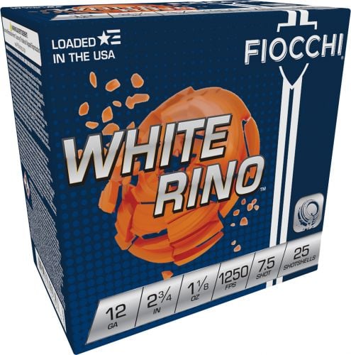 Fiocchi Exacta Target White Rino 12 Gauge 2.75 1 1/8 oz 7.5 Shot 25 Bx/ 10 Cs