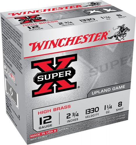 Winchester Ammo Super X High Brass 12 Gauge 2.75 1 1/4 oz 8 Shot 25 Bx/ 10 Cs