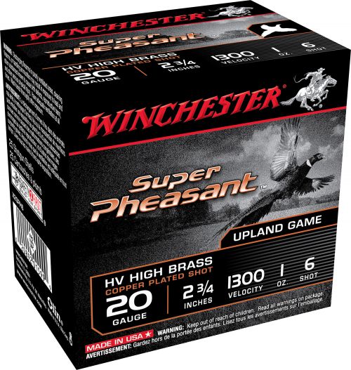 Winchester Ammo Super Pheasant Magnum High Brass 20 Gauge 2.75 1 oz 6 Shot 25 Bx/ 10 Cs
