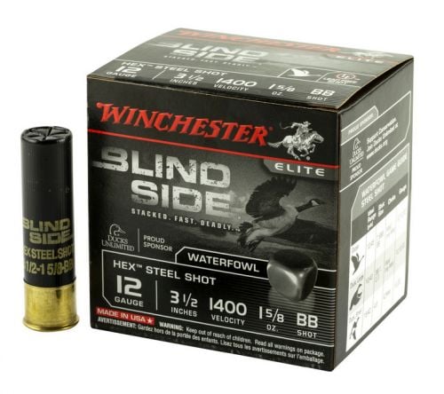 Winchester Blindside Hex Steel 12 Gauge Ammo 3.5  #BB Shot 25 Round Box