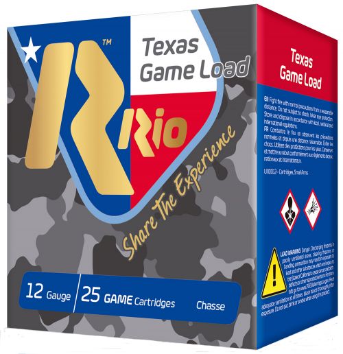 Rio Top Game Texas Game Load Lead Shot 12 Gauge Ammo 25 Round Box