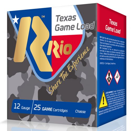 RIO AMMUNITION Top Game Texas Game Load High Velocity 12 GA 2.75 1-1/4 oz 7.5 Round 25 Bx/ 10 Cs