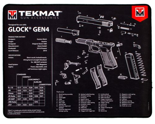 TekMat TEKR20G4 Ultra Premium Cleaning Mat For Glock Gen4 Parts Diagram 15 x 20