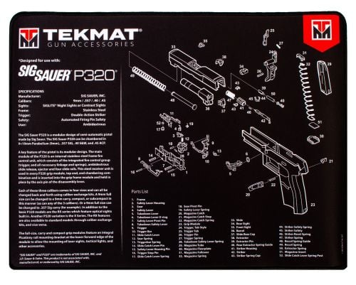 TekMat Ultra Premium Cleaning Mat Sig P320 Parts Diagram 15 x 20