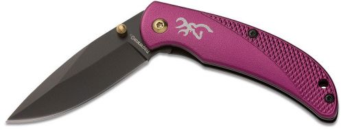 Browning Prism II 2.40 7Cr17MoV Stainless Steel Drop Point Aluminum Plum Handle Folder