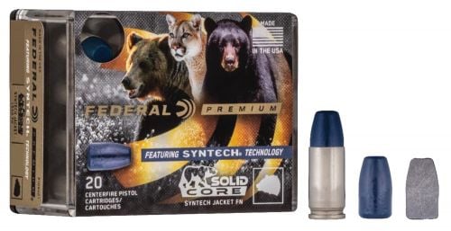 Federal Premium 40 S&W 165 gr Solid Core Synthetic Flat Nose 20 Bx/ 10 Cs