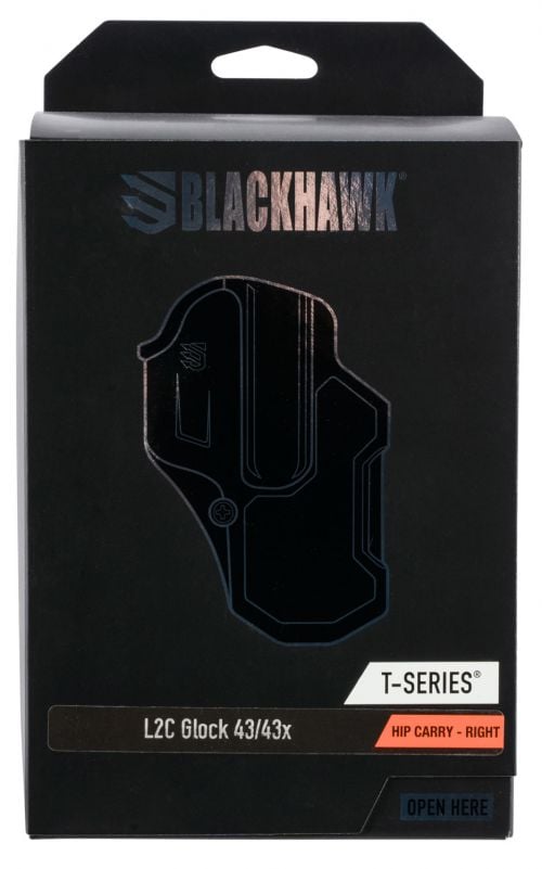 Blackhawk T-Series L2C Black Matte Polymer OWB Fits Glock 43 Right Hand