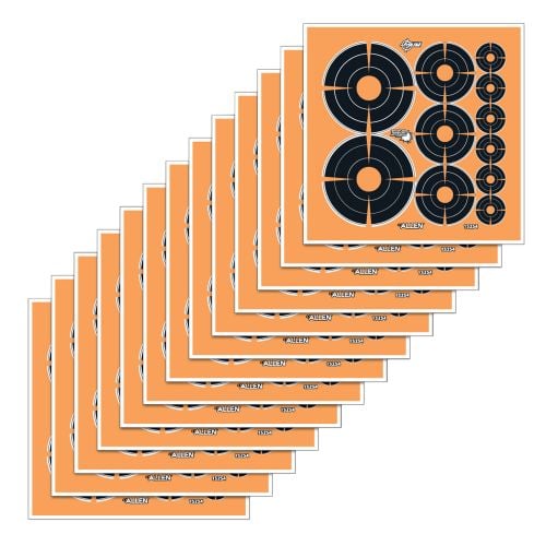 Allen EZ Aim Splash Self-Adhesive Paper 1/2/3 Bullseye Black/Orange 12 Per Pack