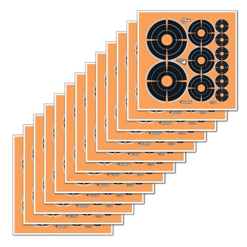 Allen EZ Aim Splash Self-Adhesive Paper 6 x 6 Bullseye Black/Orange 12 Per Pack