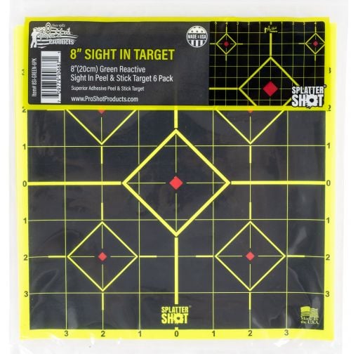 Pro-Shot Splatter Sight-In Self-Adhesive Adhesive Paper 8 Diamond Yellow/Black 6 Per Pack