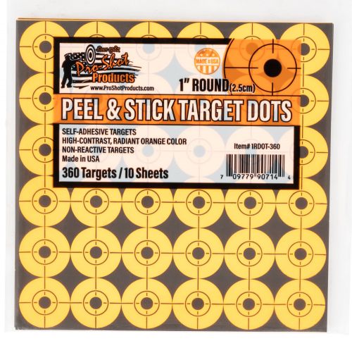Pro-Shot Peel & Stick 1 Orange Target Dots 10 Per Pack