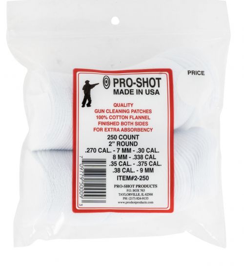 Pro-Shot Cleaning Patches Cotton 2 250 Per Pack