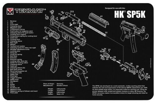 TekMat Original Cleaning Mat HK SP5K Parts Diagram 11 x 17