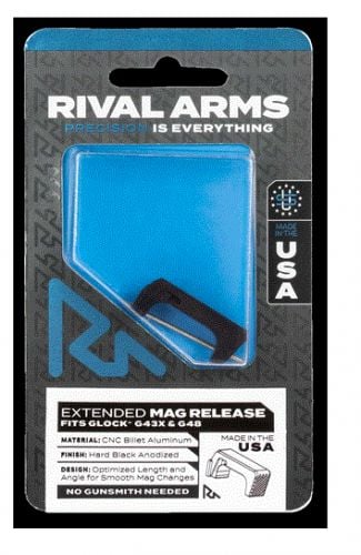 Rival Arms Magazine Release For Glock 43x/48 Extended Black Anodized Aluminum