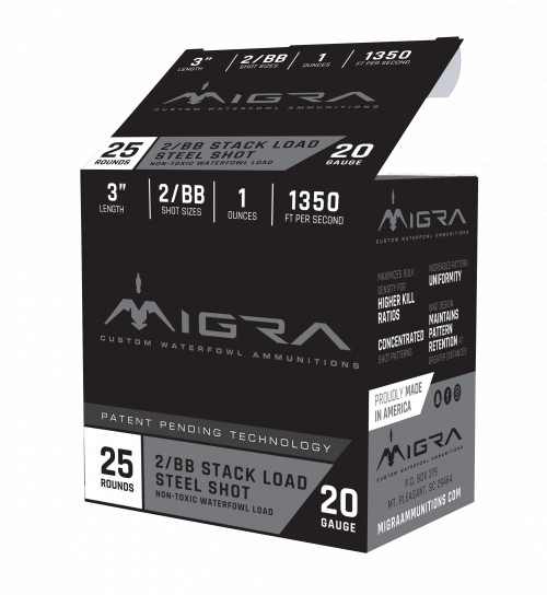 Migra Ammunitions M20S246P Combinational Weekender 20 Gauge 3 1 oz 2, 4 Shot 25 Per Box/6 Cs