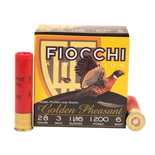 Fiocchi Golden Pheasant 28 Gauge 3 11/16 oz 6 Shot 25 Bx/10 Cs