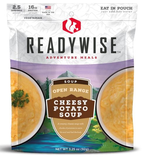 ReadyWise Outdoor Food Kit Open Range Cheesy Potato Soup 2.5 Servings In A Resealable Pouch, 6 Per Case