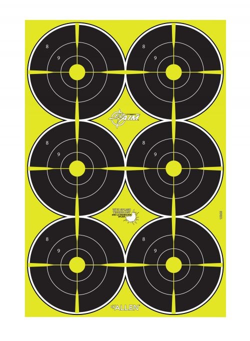 Allen EZ-Aim Splash Bullseye Non-Adhesive Paper Target 12.50 W x 18.25 H 8 Per Pkg