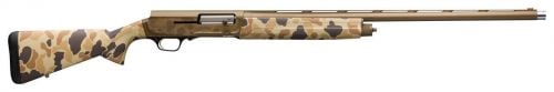 Browning A5 Wicked Wing 12 GA 28 4+1 3.5 Burnt Bronze Cerakote Vintage Tan Camo Fixed Textured Grip Panels Stock