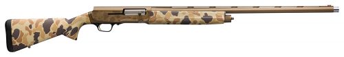Browning A5 Wicked Wing 12 Gauge 26 4+1 3.5 Burnt Bronze Cerakote Vintage Tan Camo Fixed Textured Grip Panels Stock