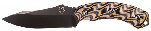 Diamondback Knifeworks SG0507020601 Jackal 4.75 Fixed Drop Point Plain Black PVD 8670 Steel Blade/ 4.50 Black/Tan G10 3D Mille
