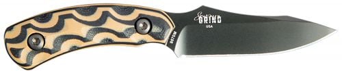 Diamondback Knifeworks SG0508010601 Jackal Pup 2.80 Folding Drop Point Plain Black PVD 8670 Steel Blade/ 2.95 Black/Tan G10 3D