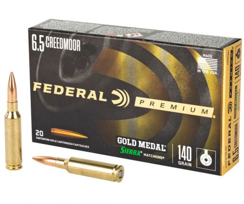 Federal Premium Gold Medal 6.5 Creedmoor 140 gr Tipped MatchKing 20 Bx/ 10 Cs