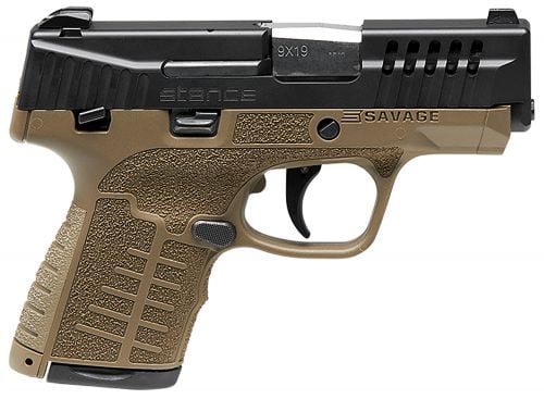 Savage Stance MC9MS Pistol 9mm 3.2 in. Flat Dark Earth Night Sights 7+1/8+1 rd.