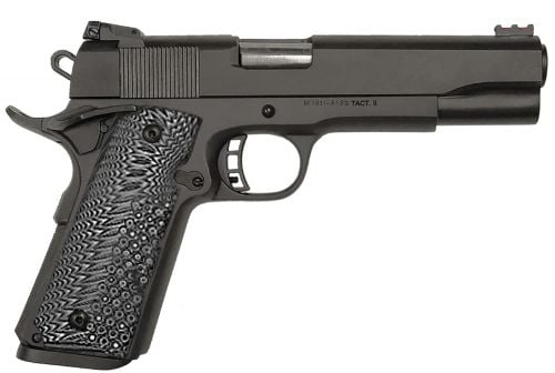 Taylors & Company 1911 A1 Tac Ultra 10mm Auto 5 8+1 Overall Black Parkerized Finish with Steel Slide & Black & Gray G10