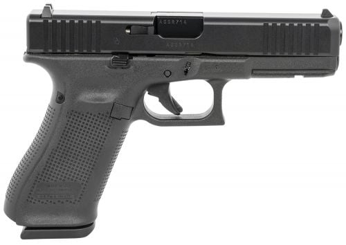 Glock UA225S203 G22 Gen5 40 S&W 4.49 15+1 Overall Black Finish with nDLC Steel with Front Serrations Slide, Rough Texture Inter