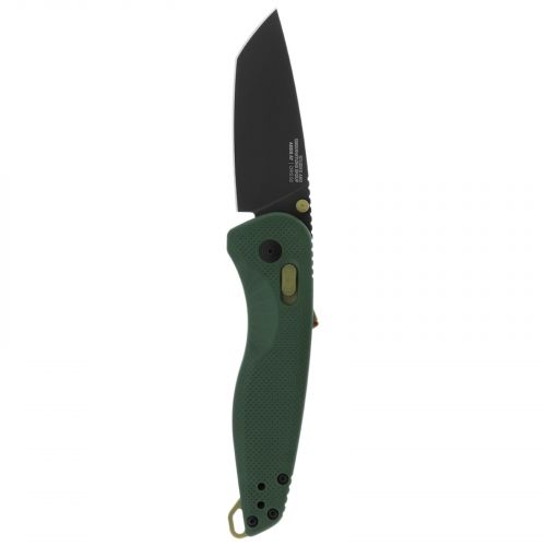 S.O.G Aegis AT 3.13 Folding Tanto Plain Titanium Nitride Cryo D2 Steel Blade GRN Forest w/Moss Accents Handle
