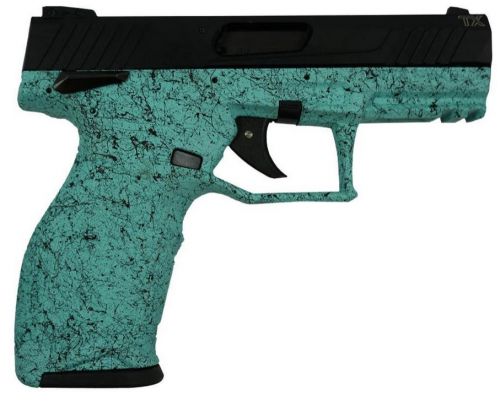 Taurus TX22 Handgun .22 LR, 4 Barrel, Black Slide Cyan Frame with Black Splatter, 10 rounds