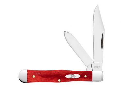 Case Swell Center Jack Small 1.73/2.30 Folding Clip/Pen Plain Mirror Polished Tru-Sharp SS Blade/Smooth Red Bone Handle