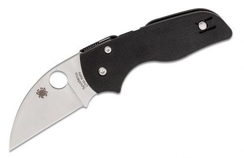 Spyderco Lil Native Wharncliffe Compression Lock Folding Knife 2.44 CPM-S30V Satin Plain Blade, Black G10 Handles