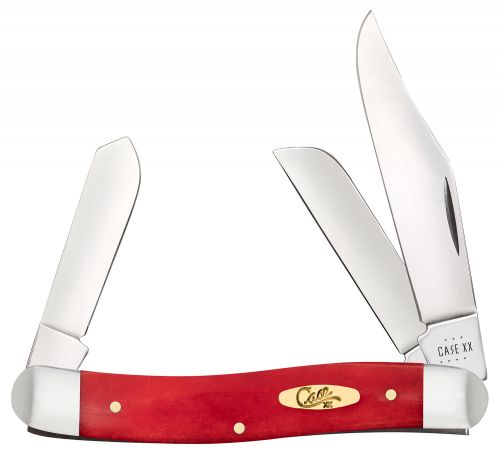Case Dark Red Bone Stockman Knife Pinched Bolsters