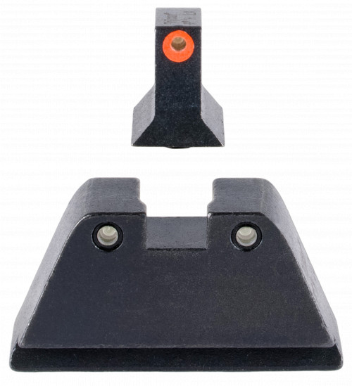 Trijicon Suppressor/Optic Height Sights-For Glock Standard Frame Black Green Tritium Orange Outline Front Sight Gre