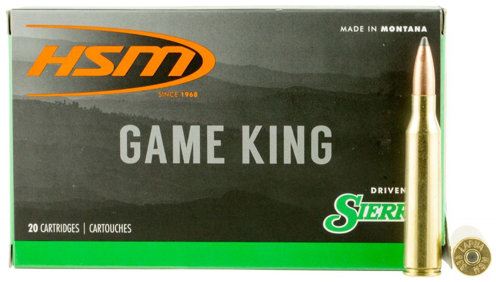 HSM Game King 338 Lapua Mag 215 gr Sierra GameKing Spitzer Boat-Tail 20 Bx/ 20 Cs